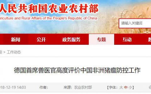 德国首席兽医官高度评价中国非洲猪瘟防控工作